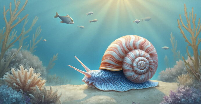snail on the sea