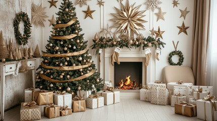 Obraz premium クリスマス｜美しい風景｜家族｜クリスマスツリー｜ | chirstmas | Generated AI