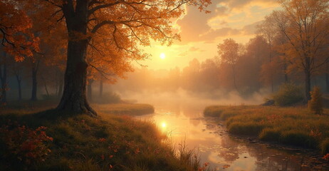 sunrise in the forest