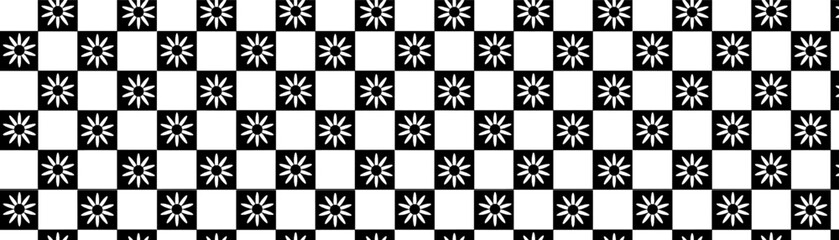 seamless pattern, black and white flower