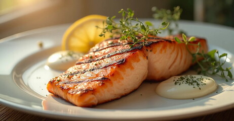 grilled salmon steak