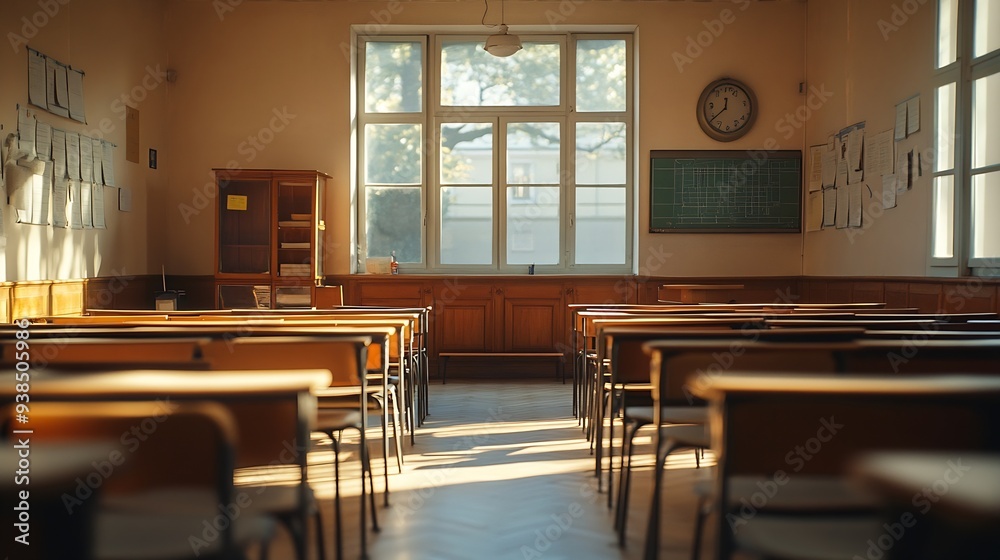 Aufkleber empty classroom preparing for education : generative ai