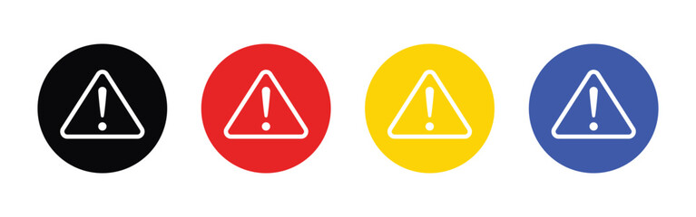 Vector Warning Sign In Circle Multiple Color