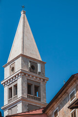 bell tower Parish Church of Saint Martin in Vrsar, Croatia 08.07.24