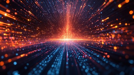 Naklejka premium Abstract Glittering Lights Bokeh Blue and Orange Sparkly Background