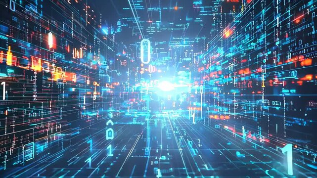digital data footage with chart and graph