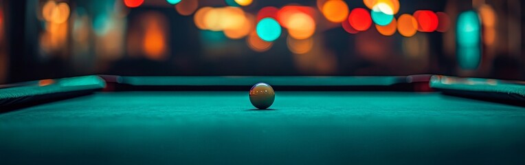 Close-Up of green Table with Blurred Casino Background