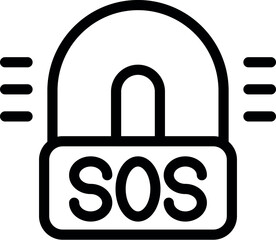 Padlock is sending an sos signal, indicating a security breach or emergency