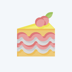 Icon Cake. related to Breakfast symbol. flat style. simple illustration