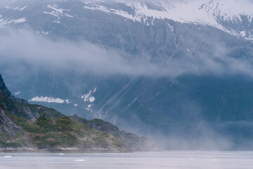 Mountain views at Glacier Bay National Park in summer