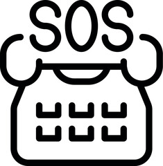 Old fashioned telephone is showing the internationally recognized morse code distress signal