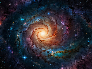 a spiral galaxy with stars in the centre