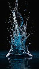 a splash of water on a black background, digital art, screenshot phone, wallpaper phone