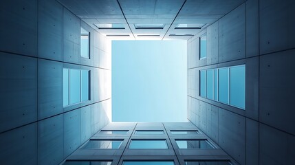 Fototapeta premium Modern architecture window to heaven : Generative AI