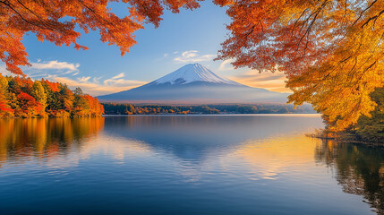 Fototapeta premium JAPAN : Mount Fuji and Autumn Foliage / 秋の富士山と紅葉