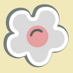 Sticker Fried Egg. related to Breakfast symbol. simple illustration