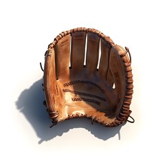 Leather Baseball Glove on White Background Perfect for Sports and Competition