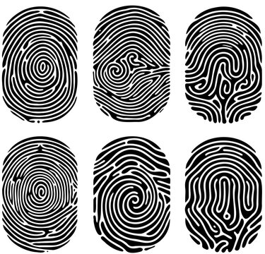A set of black and white fingerprints