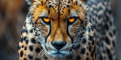 Obraz premium Irritated leopard gazing directly at the lens