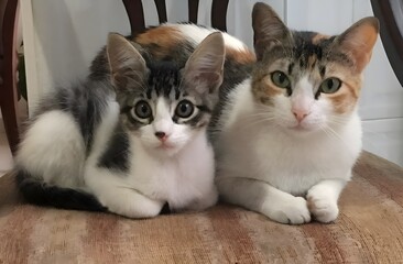 mama gata y bebe gato 