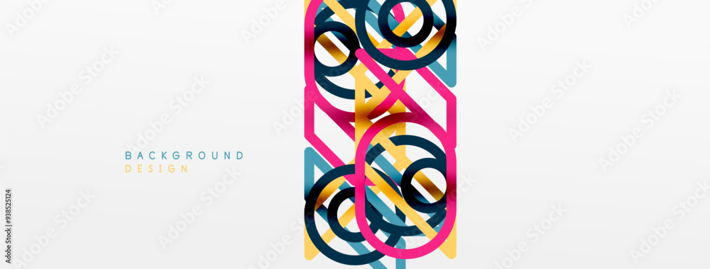 Aufkleber Abstract background - colorful circle lines technology or business digital template