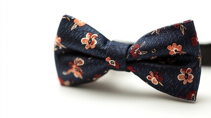 Stylish mens floral bow tie isolated on white background : Generative AI
