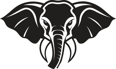 Elephant head vector silhouette 