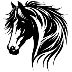 Horse portrait silhouette