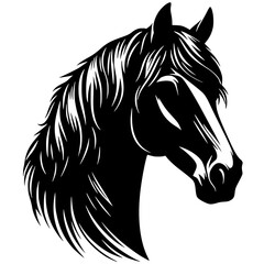 Horse portrait silhouette