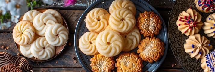 Fototapeta premium Kahk Cookies and Sable Treats for Festive Celebrations