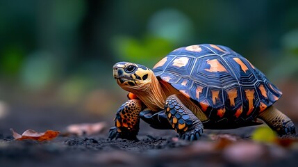 Obraz premium The Indian Star Tortoise Geochelone elegans is a tortoise species native to India Pakistan and Sri Lanka : Generative AI