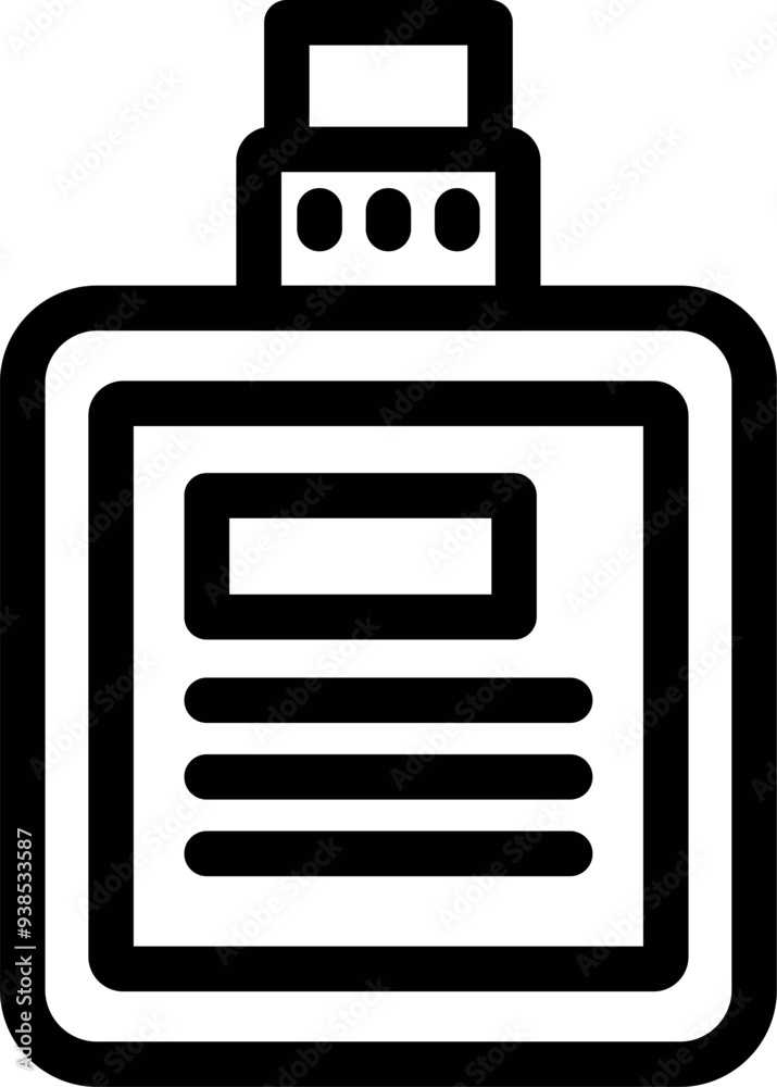 Sticker simple vector icon of a digital signature device used for signing electronic documents