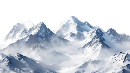 Majestic Snow-Capped Mountain Range: A Winter Wonderland