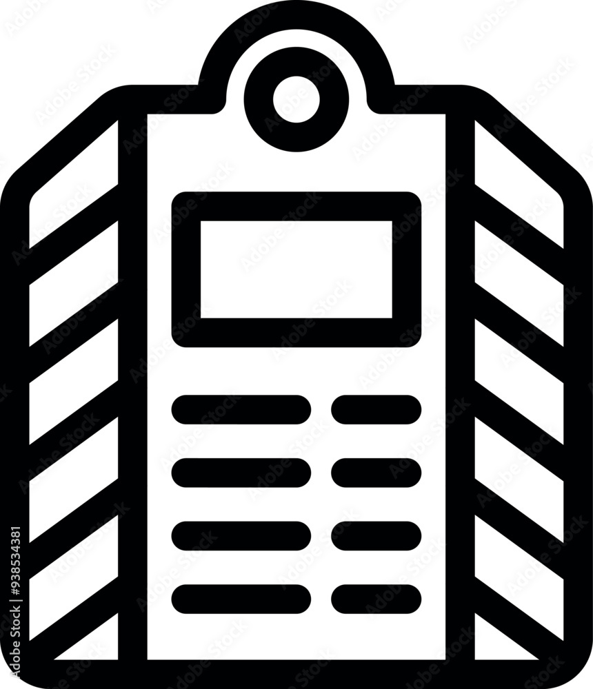 Poster simple vector showing a checklist with a hole, symbolizing organization and task management