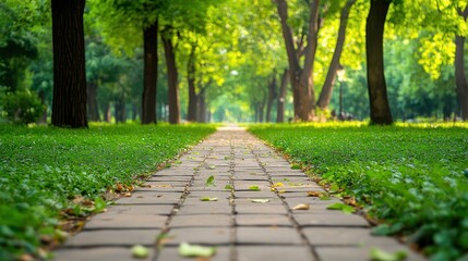 Serene Path Through Lush Green Forest