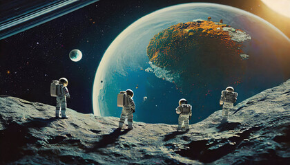 Fototapeta premium 宇宙飛行士のイラスト
