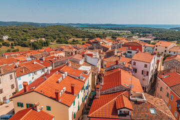 Fototapeta premium Aerial view of the port of Vrsar Orsera town Vrsar Croatia 08.07.24