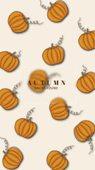 Autumn background design vector, Pumpkin and botanical leaves hand drawing. Abstract art wallpaper design for wall arts, textile, fabric,VIP invite card. vector eps10