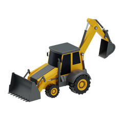 3D Backhoe Loader. 3D Icon
