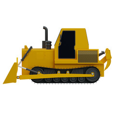 3D Bulldozer. 3D Icon