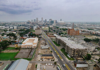 View to downtown cityscape from Mid-City, New Orleans, Louisiana, United States of America.