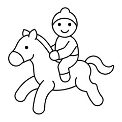 A gingerbread man riding a Christmas pony vector illustration