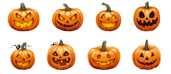 Set of halloween pumpkins