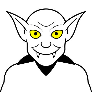 recommend clip art:  Un goblin ojos amarillos el fondo es simple vector illustration