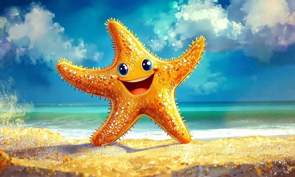 2D illustration of a cartoon character featuring a starfish