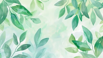Fototapeta premium Stunning Green Beautiful Simple Watercolor Background: A Serene and Elegant Visual Treasure. Showcasing the Charm of Soft Colors and Minimalist Design.