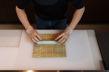 rolling sushi