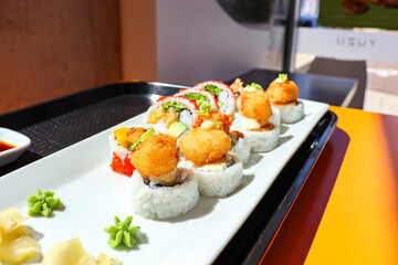 plated sushi