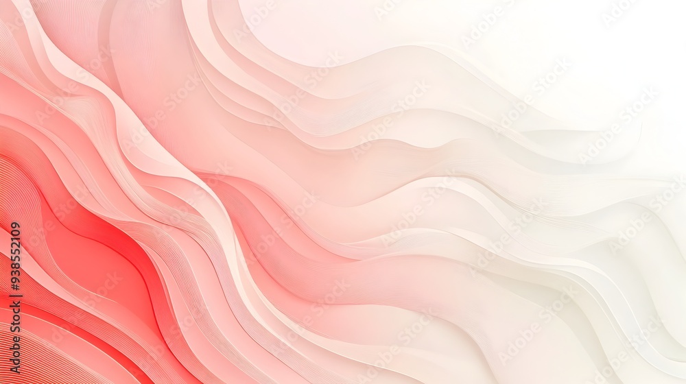 Aufkleber smooth gradient background transitioning from light coral to white with delicate wave patterns perfe