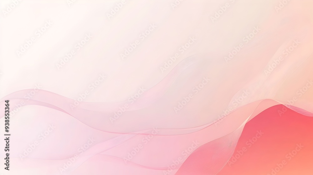 Poster smooth gradient background with a delicate light pink frame ideal for creating minimal and elegant p